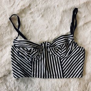 Striped underwire crop top